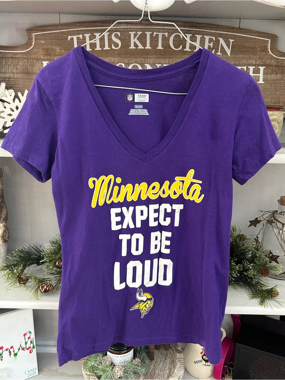 Team Apparel Minnesota V-Neck Tee in Purple
